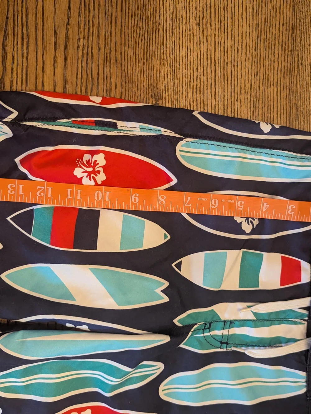 EUC Gymboree Boys 6 Surf Board Lined Tie Waist Swim Trunks Hawaiian Blue
